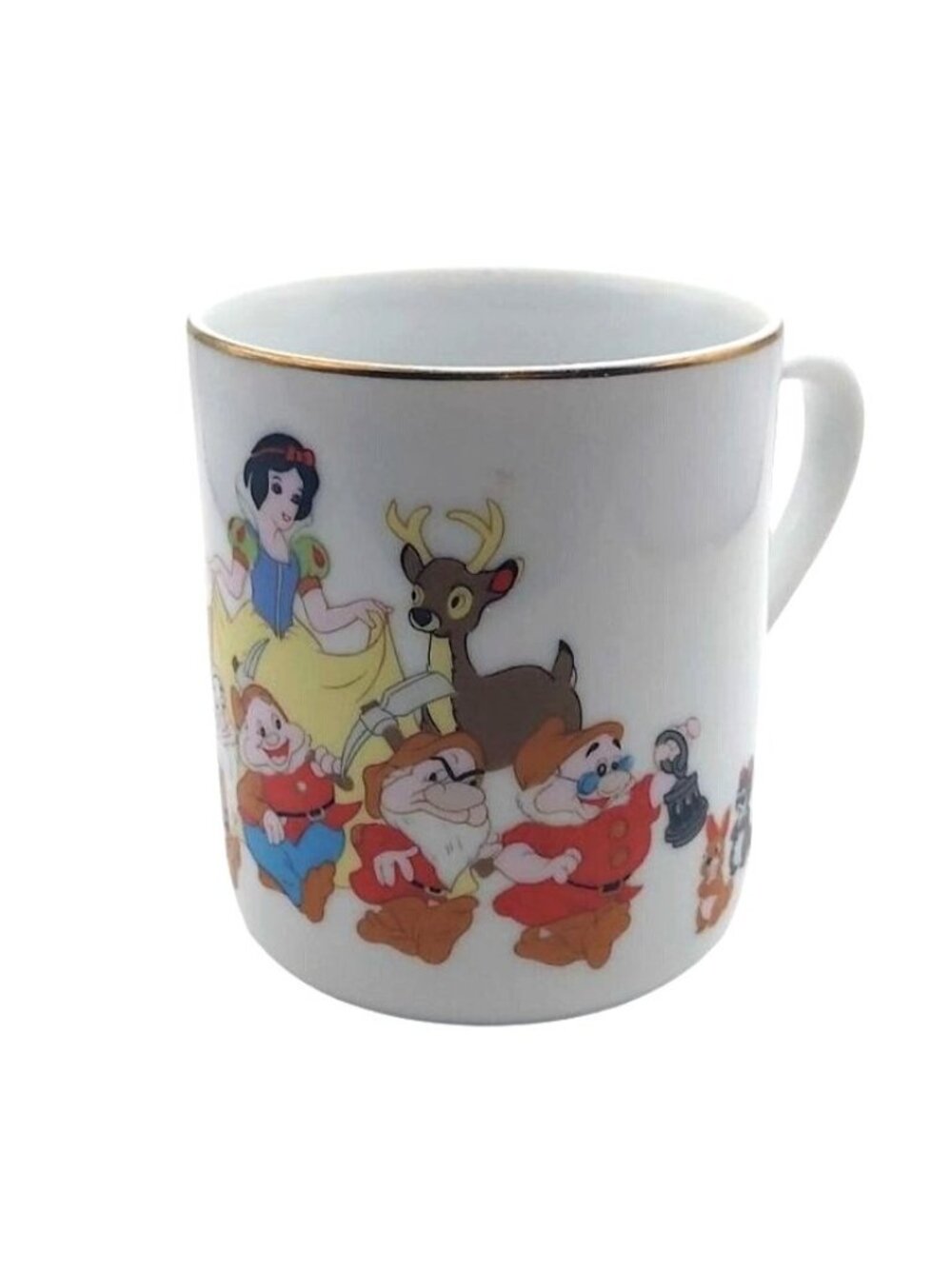 Walt Disney Coffee Mug Snow White & The Seven Dwarfs Ceramic Japan Collectible